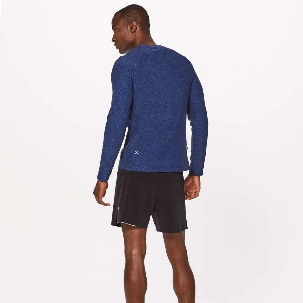 Lululemon Surge Warm Long Sleeve in Heathered Cerulean Blue / Black XL - Picture 2 of 9